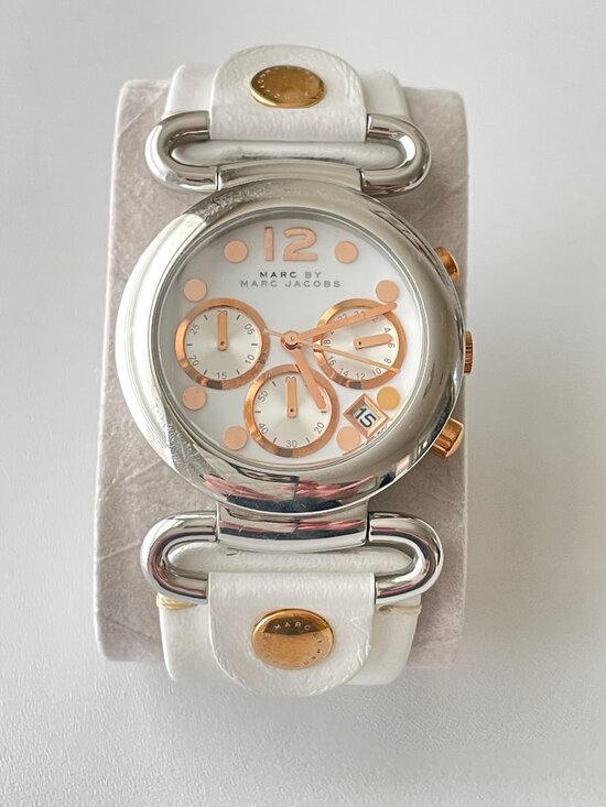 Marc By Marc Jacobs MBM1170 Molly Chronograph White Rose Gold Watch main image 4